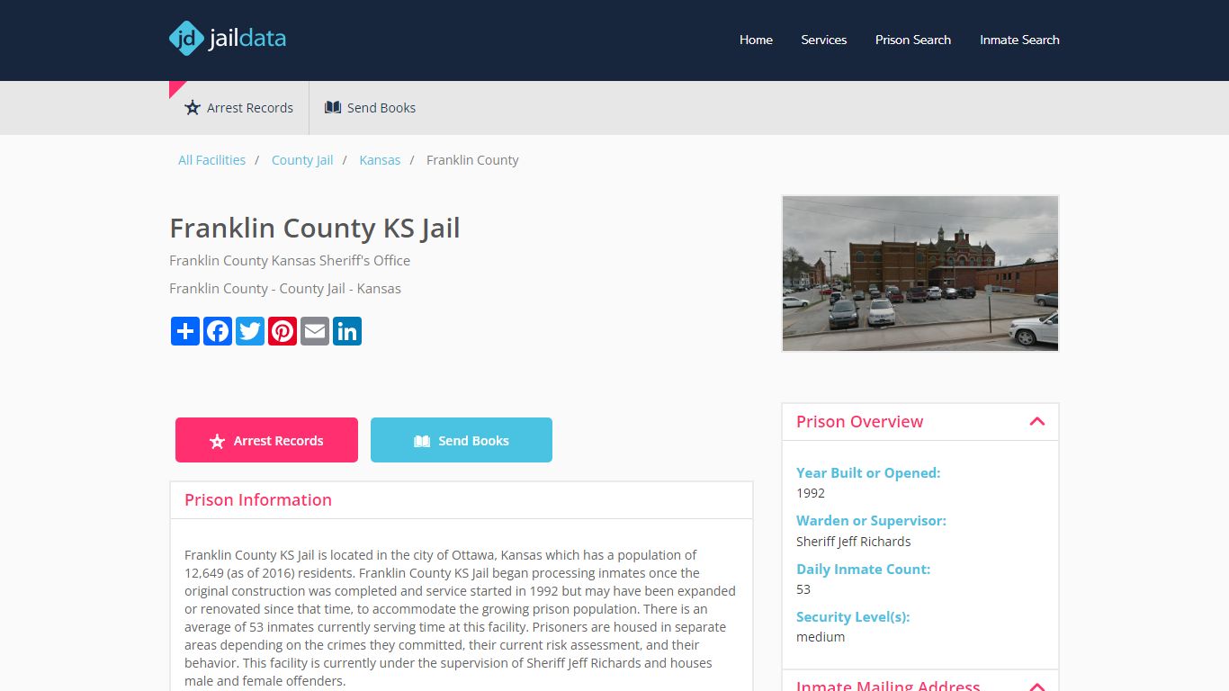 Franklin County KS Jail Inmate Search and Prisoner Info - Ottawa, KS