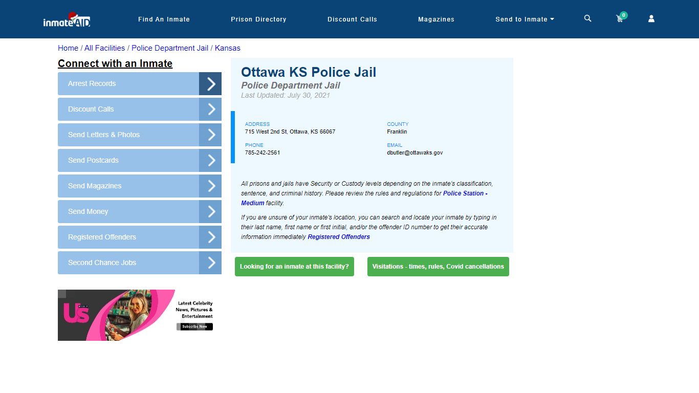 Ottawa KS Police Jail & Inmate Search - Ottawa, KS